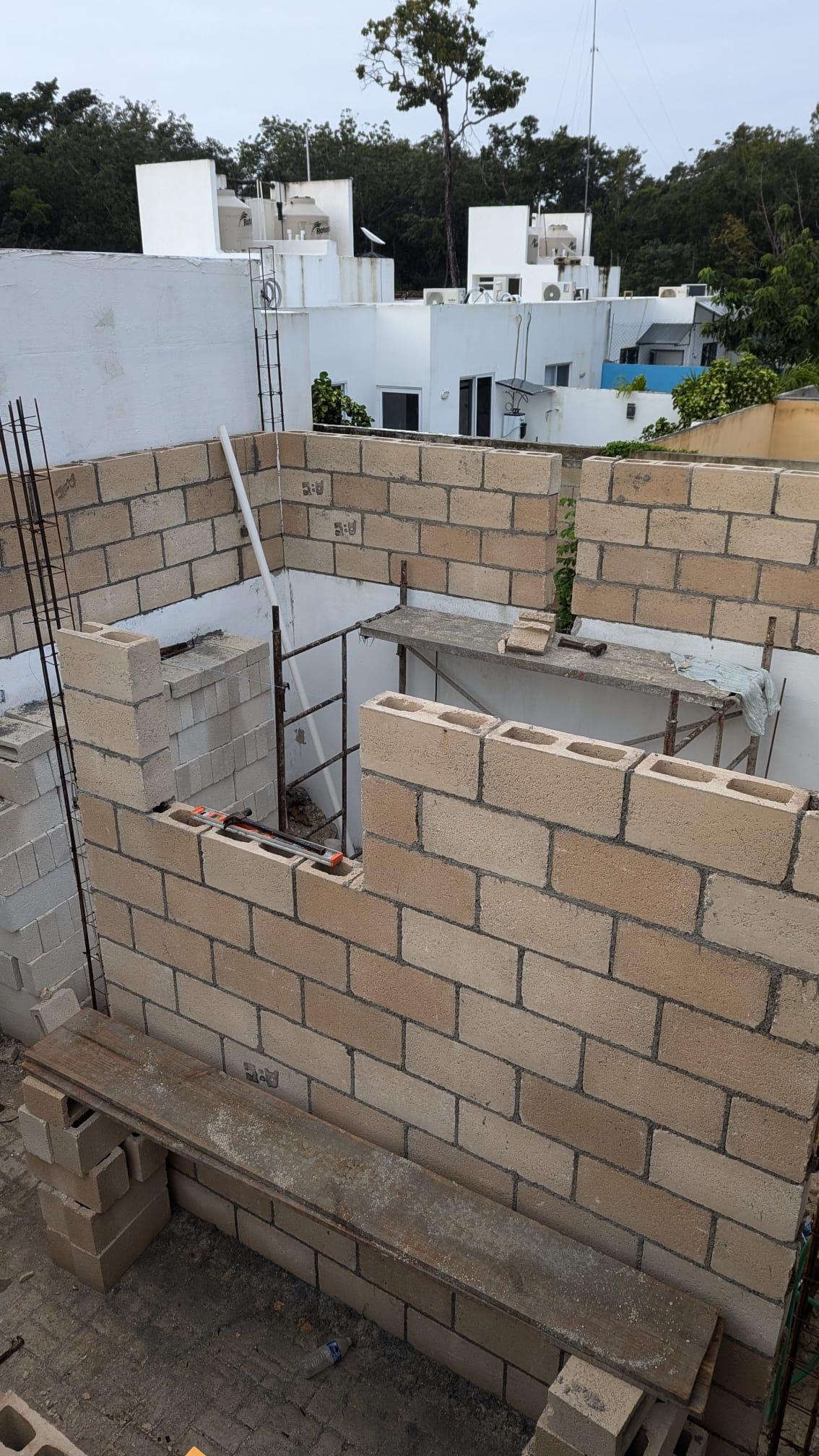 Block wall going up during early build phase